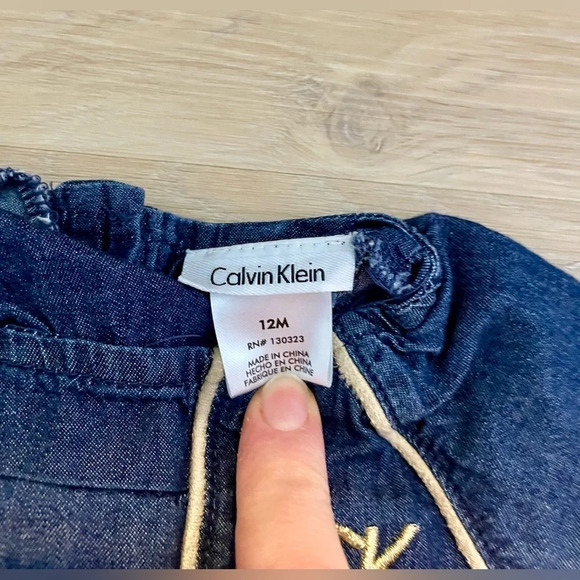 Calvin Klein Baby Girls Denim Top - Picture 3 of 4
